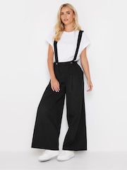 PixieGirl Petite Black Brace Wide Leg Trousers - Image 1 of 5
