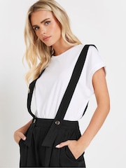 PixieGirl Petite Black Brace Wide Leg Trousers - Image 2 of 5