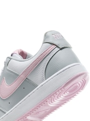Nike Grey/Pink/White Court Vision Low Trainers - Image 10 of 10