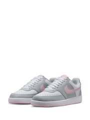 Nike Grey/Pink/White Court Vision Low Trainers - Image 5 of 10