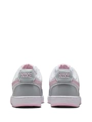 Nike Grey/Pink/White Court Vision Low Trainers - Image 7 of 10