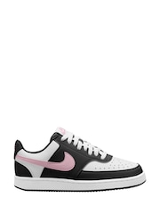 Nike Black/Pink Court Vision Low Trainers - Image 1 of 4