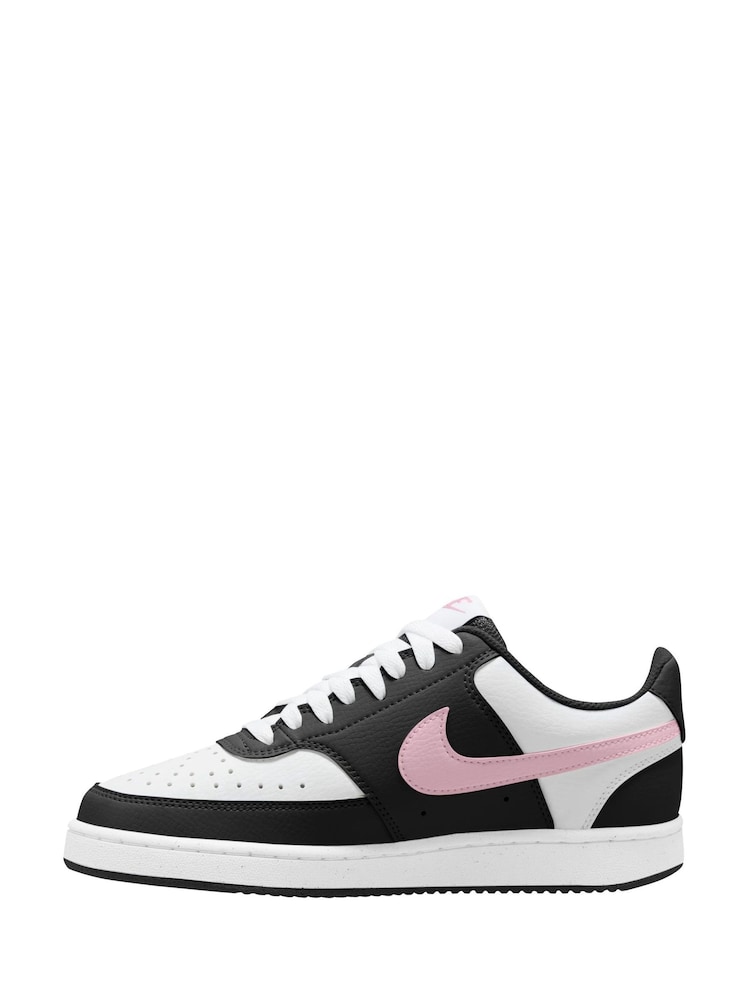 Nike Black/Pink Court Vision Low Trainers - Image 2 of 4
