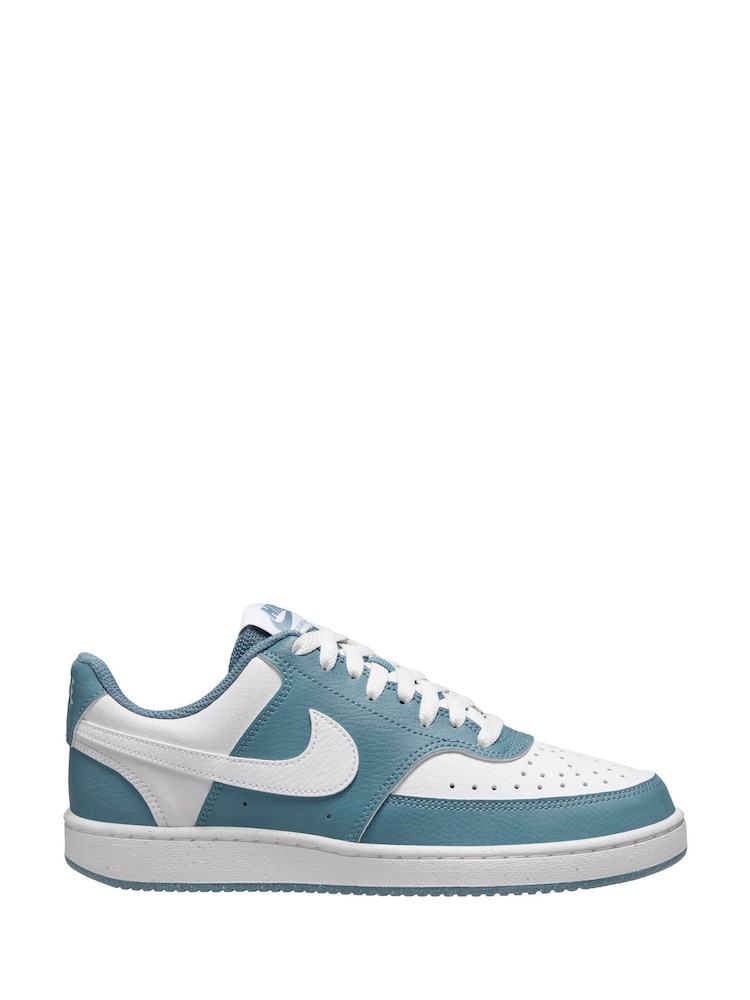 Nike Blue/White Court Vision Low Trainers - Image 1 of 4 Nike Blue/White Court Vision Low Trainers - Image 1 of 4