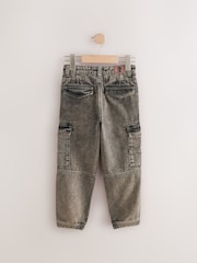 Grey 100% Cotton Cuffed Denim Cargo Jeans (3-16yrs) - Image 6 of 8