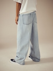 Bleach Distressed Super-wide Fit Authentic 100% Cotton Jeans (3-16yrs) - Image 2 of 9