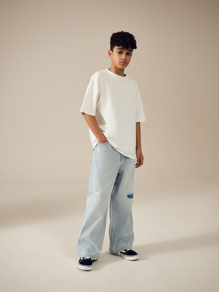 Bleach Distressed Super-wide Fit Authentic Jeans (3-16yrs) - Image 3 of 9