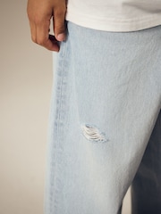 Bleach Distressed Super-wide Fit Authentic 100% Cotton Jeans (3-16yrs) - Image 4 of 9