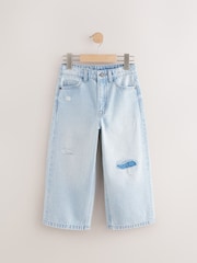 Bleach Distressed Super-wide Fit Authentic 100% Cotton Jeans (3-16yrs) - Image 6 of 9