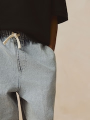 Light Grey 100% Cotton Lightweight Pull On Jeans (3-16yrs) - Image 4 of 8