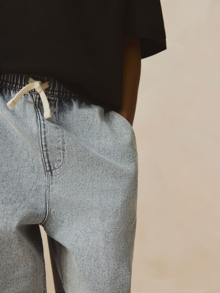 Light Grey 100% Cotton Lightweight Pull On Jeans (3-16yrs) - Image 4 of 8