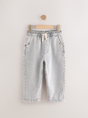 Light Grey 100% Cotton Lightweight Pull On Jeans (3-16yrs) - Image 5 of 8