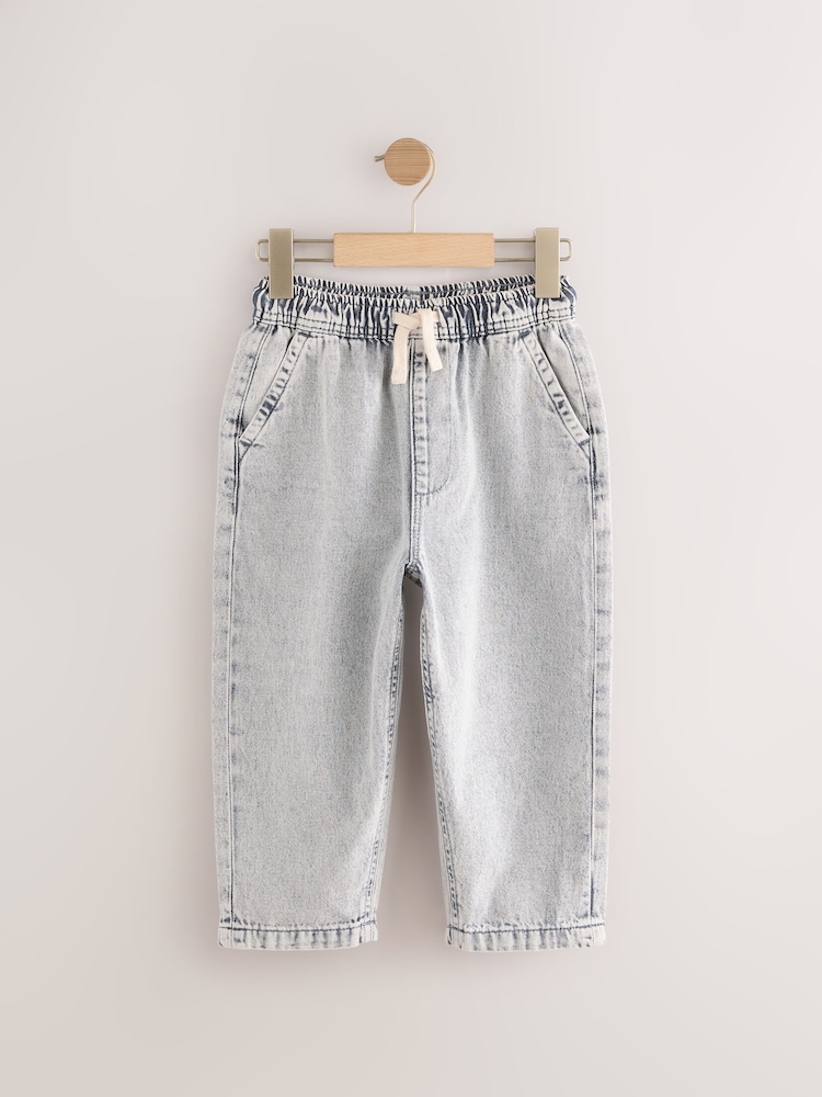 Light Grey 100% Cotton Lightweight Pull On Jeans (3-16yrs) - Image 5 of 8