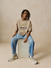 Mid Blue 100% Cotton Lightweight Pull On Jeans (3-16yrs) - Image 2 of 8