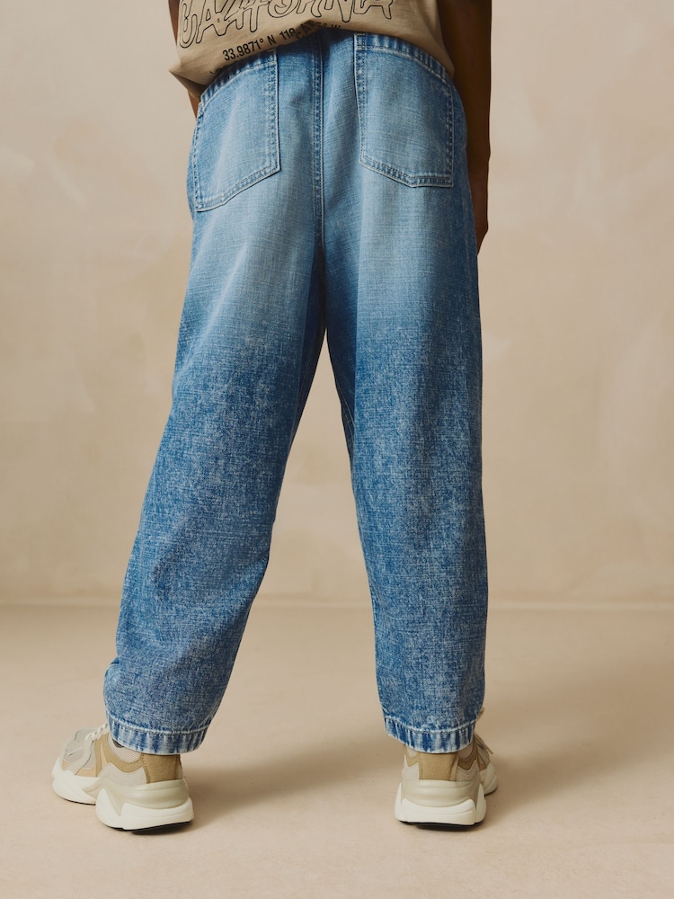 Mid Blue 100% Cotton Lightweight Pull On Jeans (3-16yrs) - Image 3 of 8