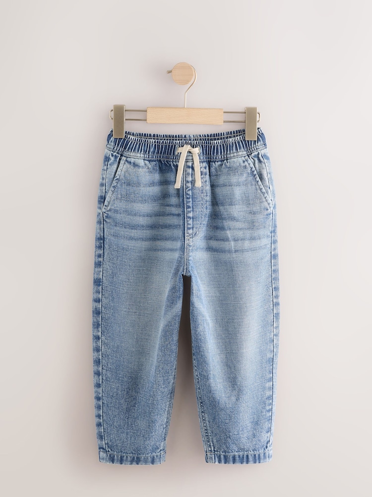 Mid Blue 100% Cotton Lightweight Pull On Jeans (3-16yrs) - Image 5 of 8