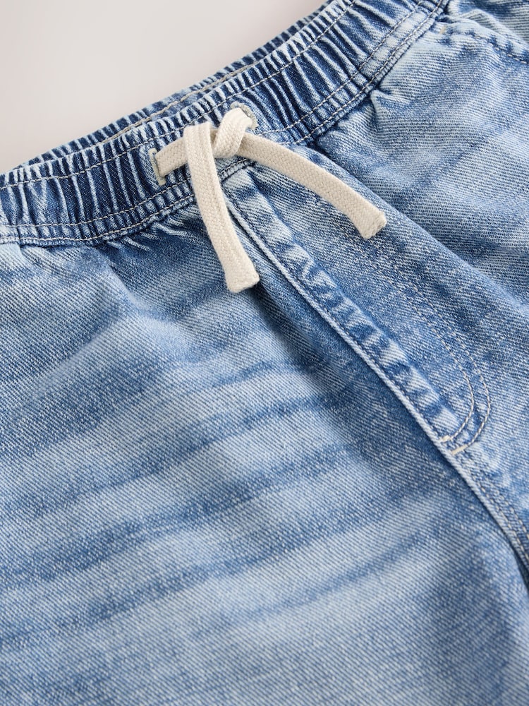 Mid Blue 100% Cotton Lightweight Pull On Jeans (3-16yrs) - Image 8 of 8