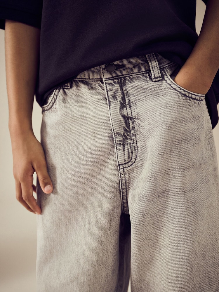 Light Grey Super-wide Fit Authentic 100% Cotton Jeans (3-16yrs) - Image 5 of 9