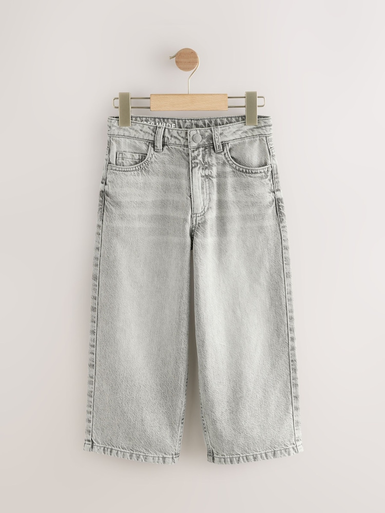 Light Grey Super-wide Fit Authentic 100% Cotton Jeans (3-16yrs) - Image 6 of 9