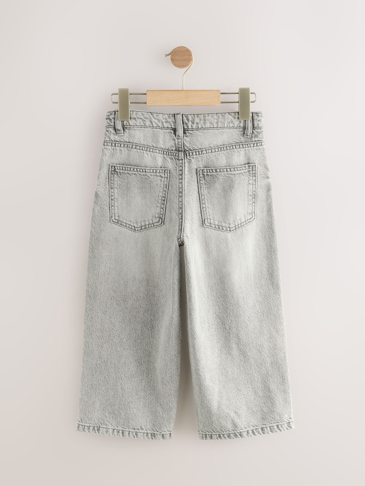 Light Grey Super-wide Fit Authentic 100% Cotton Jeans (3-16yrs) - Image 7 of 9