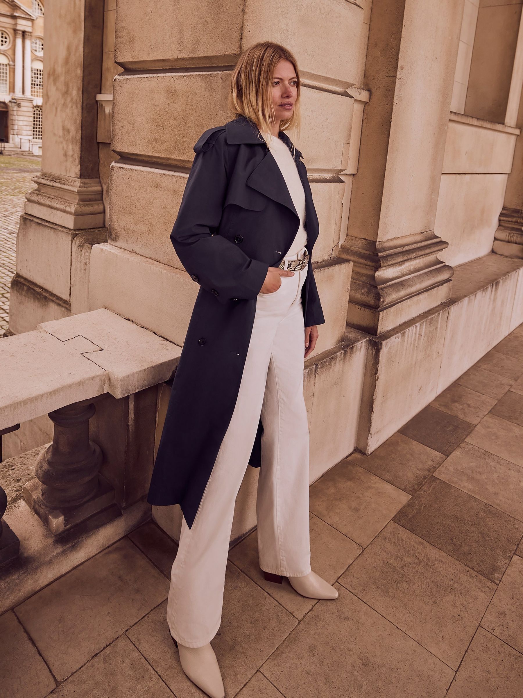 Buy Mint Velvet Blue Washed Trench 100 Cotton Coat from Next Luxembourg