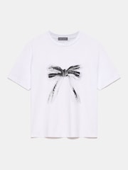 Mint Velvet White Bow Motif T-Shirt - Image 3 of 4