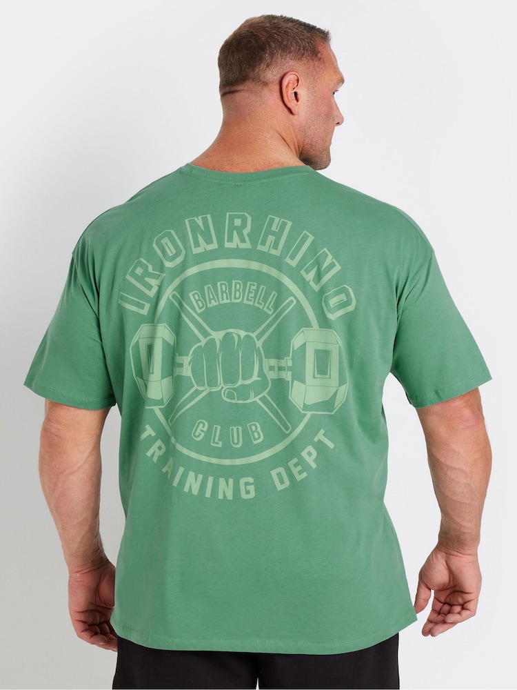 Green - BadRhino Big & Tall 100% Cotton IronRhino Training Dept T-Shirt - Image 2 of 4 Green - BadRhino Big & Tall 100% Cotton IronRhino Training Dept T-Shirt - Image 2 of 4
