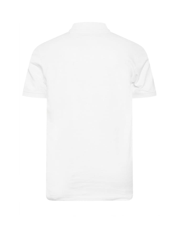 BadRhino Big & Tall White 100% Cotton Long Short Sleeve Polo Shirt - Image 3 of 3