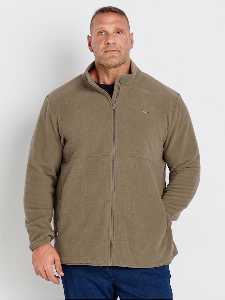 BadRhino Big & Tall Brown Plain Zip Through Fleece - Image 1 of 3