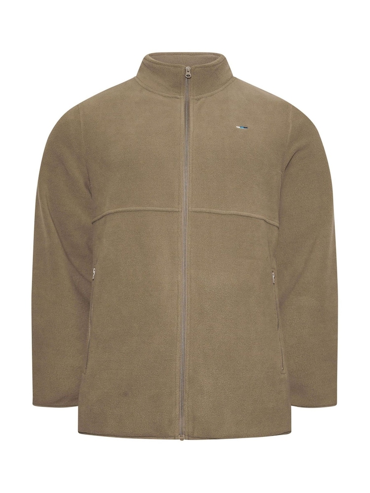 BadRhino Big & Tall Brown Plain Zip Through Fleece - Image 2 of 3
