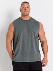 BadRhino Big & Tall Black 100% Cotton IronRhino Acid Wash Sleeveless T-Shirt - Image 1 of 4