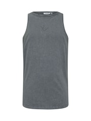 BadRhino Big & Tall Black 100% Cotton IronRhino Acid Wash Sleeveless T-Shirt - Image 3 of 4