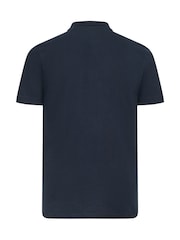 BadRhino Big & Tall Blue 100% Cotton Long Short Sleeve Polo Shirt - Image 3 of 3