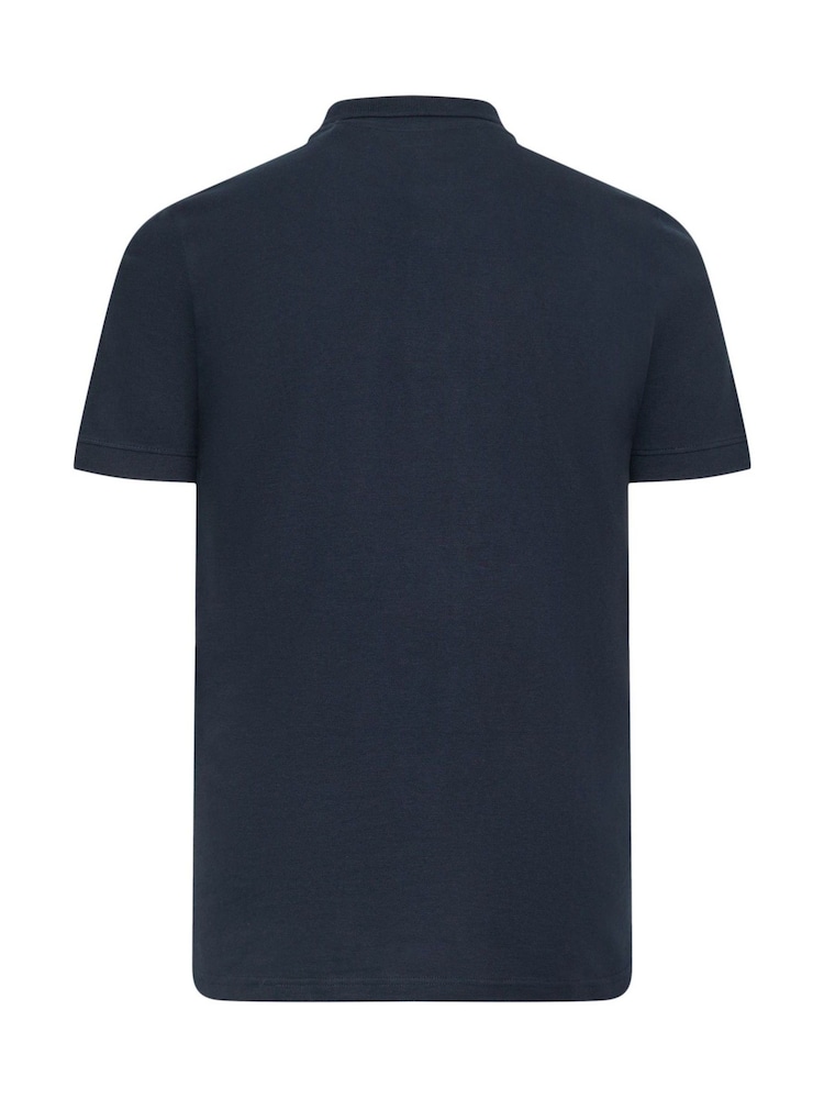 BadRhino Big & Tall Blue 100% Cotton Long Short Sleeve Polo Shirt - Image 3 of 3