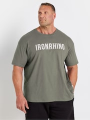 BadRhino Big & Tall Green 100% Cotton IronRhino Front And Back T-Shirt - Image 1 of 4