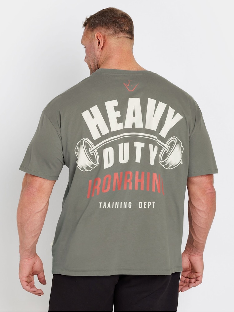 BadRhino Big & Tall Green 100% Cotton IronRhino Front And Back T-Shirt - Image 2 of 4