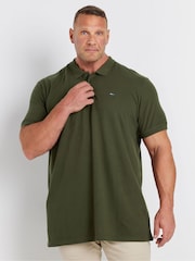 BadRhino Big & Tall Green 100% Cotton Long Short Sleeve Polo Shirt - Image 1 of 3