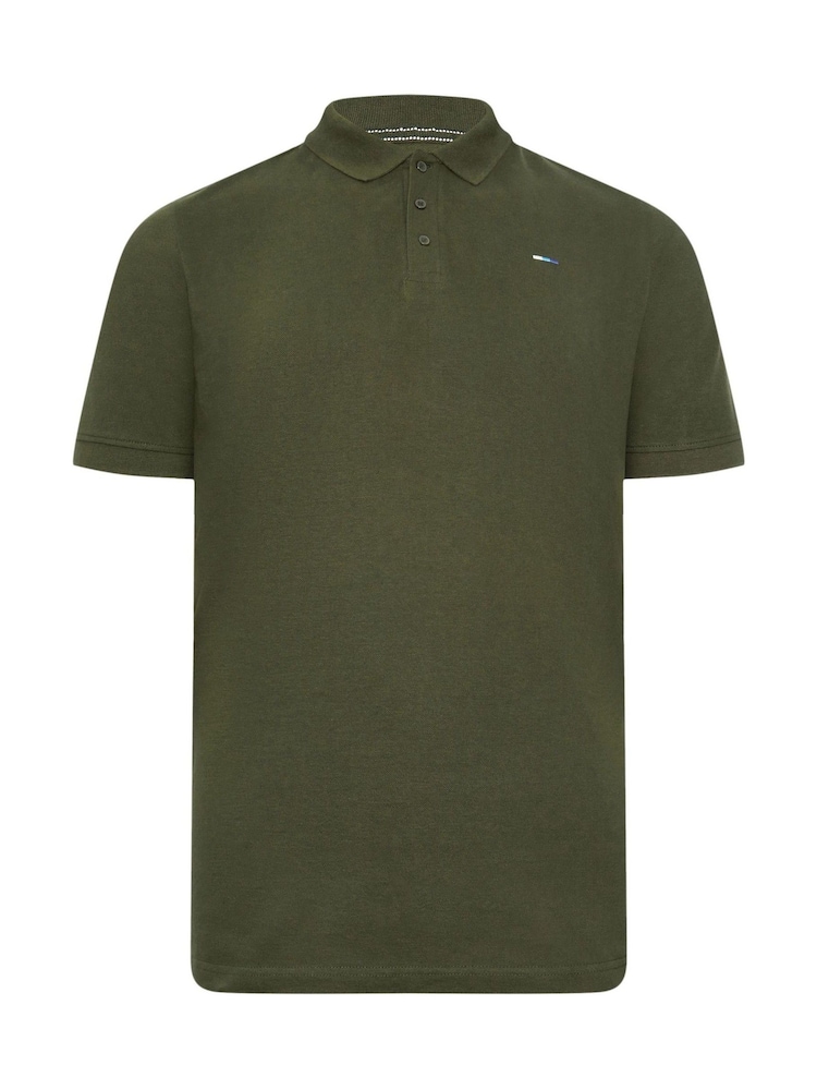 BadRhino Big & Tall Green 100% Cotton Long Short Sleeve Polo Shirt - Image 2 of 3