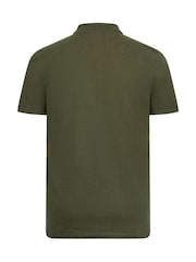 BadRhino Big & Tall Green 100% Cotton Long Short Sleeve Polo Shirt - Image 3 of 3