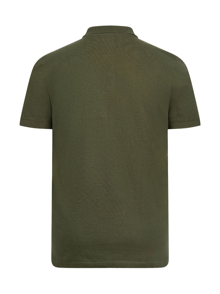 BadRhino Big & Tall Green 100% Cotton Long Short Sleeve Polo Shirt - Image 3 of 3
