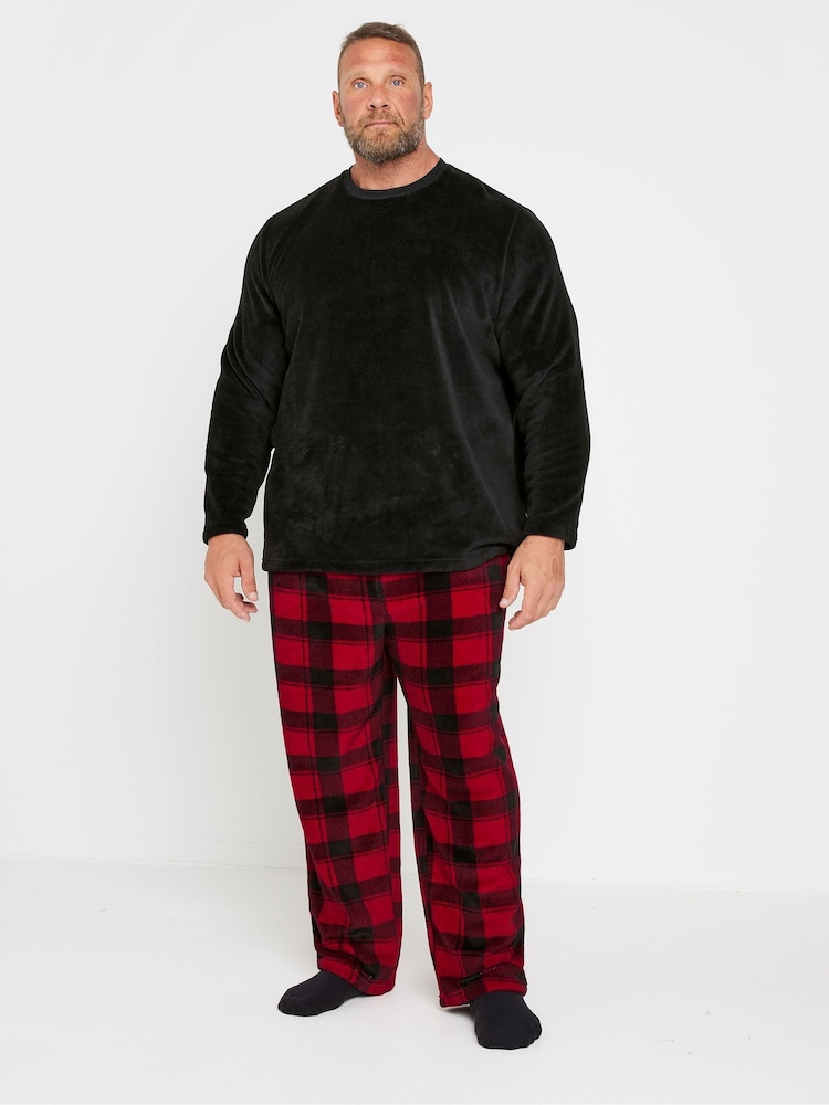 BadRhino Big & Tall Red Fleece Pyjamas Set - Image 1 of 3