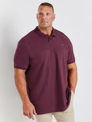 BadRhino Big & Tall Red 100% Cotton Long Short Sleeve Polo Shirt - Image 1 of 3