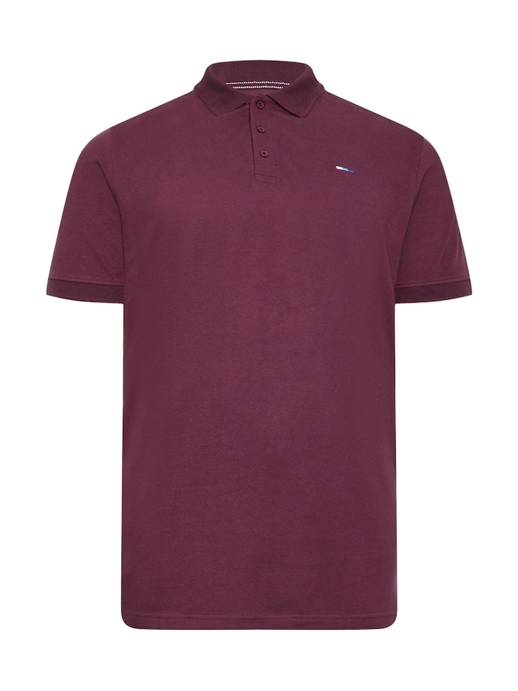 BadRhino Big & Tall Red 100% Cotton Long Short Sleeve Polo Shirt - Image 2 of 3