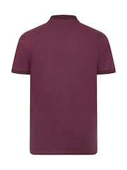 BadRhino Big & Tall Red 100% Cotton Long Short Sleeve Polo Shirt - Image 3 of 3