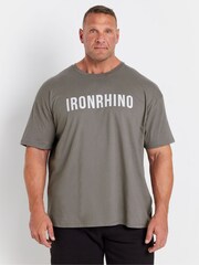 BadRhino Big & Tall Grey 100% Cotton IronRhino T-Shirt - Image 1 of 4