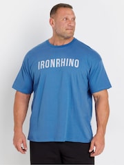 Синий - BadRhino Big & Tall 100% Cotton IronRhino Front And Back T-Shirt - Изображение 1 из 4