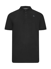 BadRhino Big & Tall Black 100% Cotton Long Short Sleeve Polo Shirt - Image 2 of 3