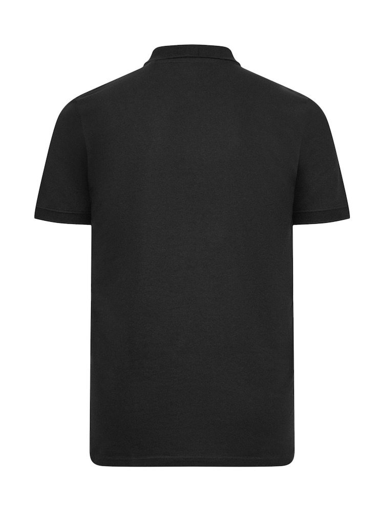 BadRhino Big & Tall Black 100% Cotton Long Short Sleeve Polo Shirt - Image 3 of 3