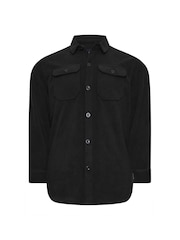 BadRhino Big & Tall Black Fleece Buttoned Shacket - Image 2 of 3