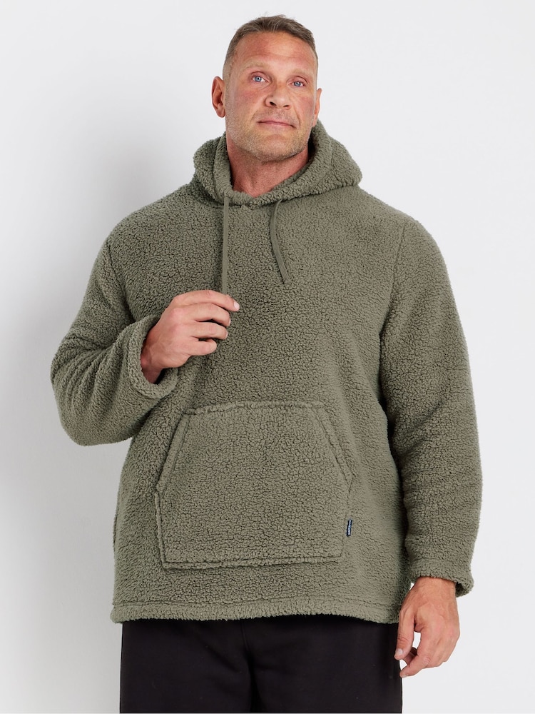 BadRhino Big & Tall Natural Lounge Borg Hoodie - Image 1 of 3
